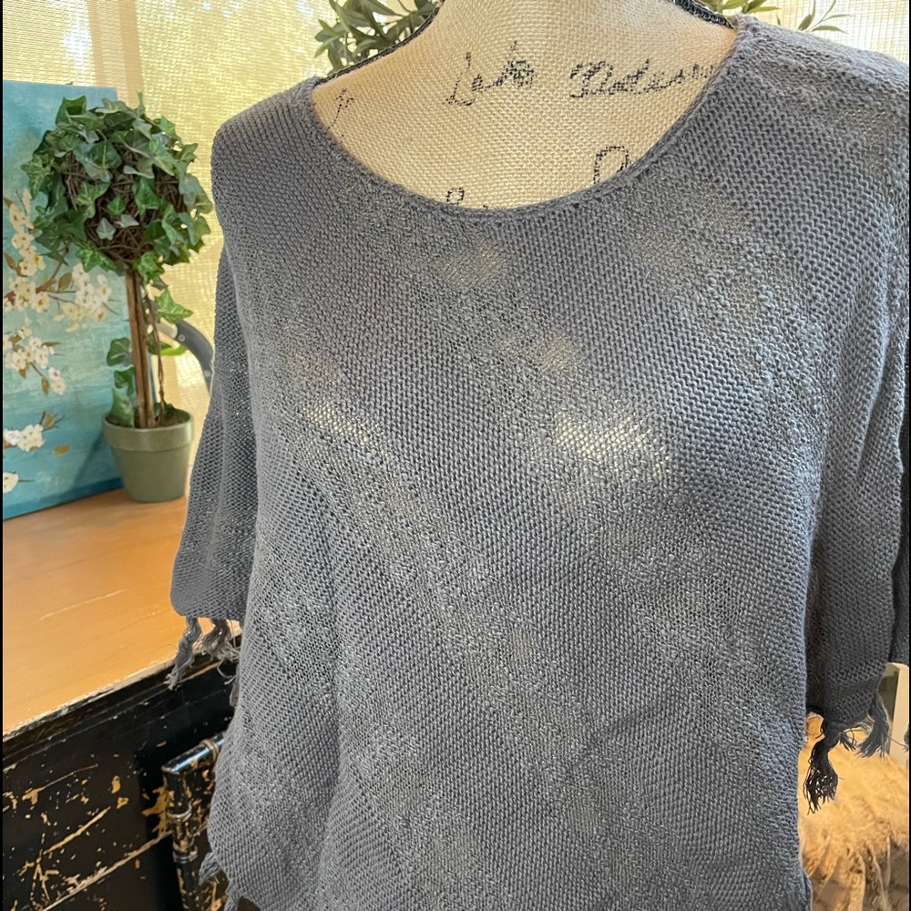Mudd Y2K grey boho poncho S/M